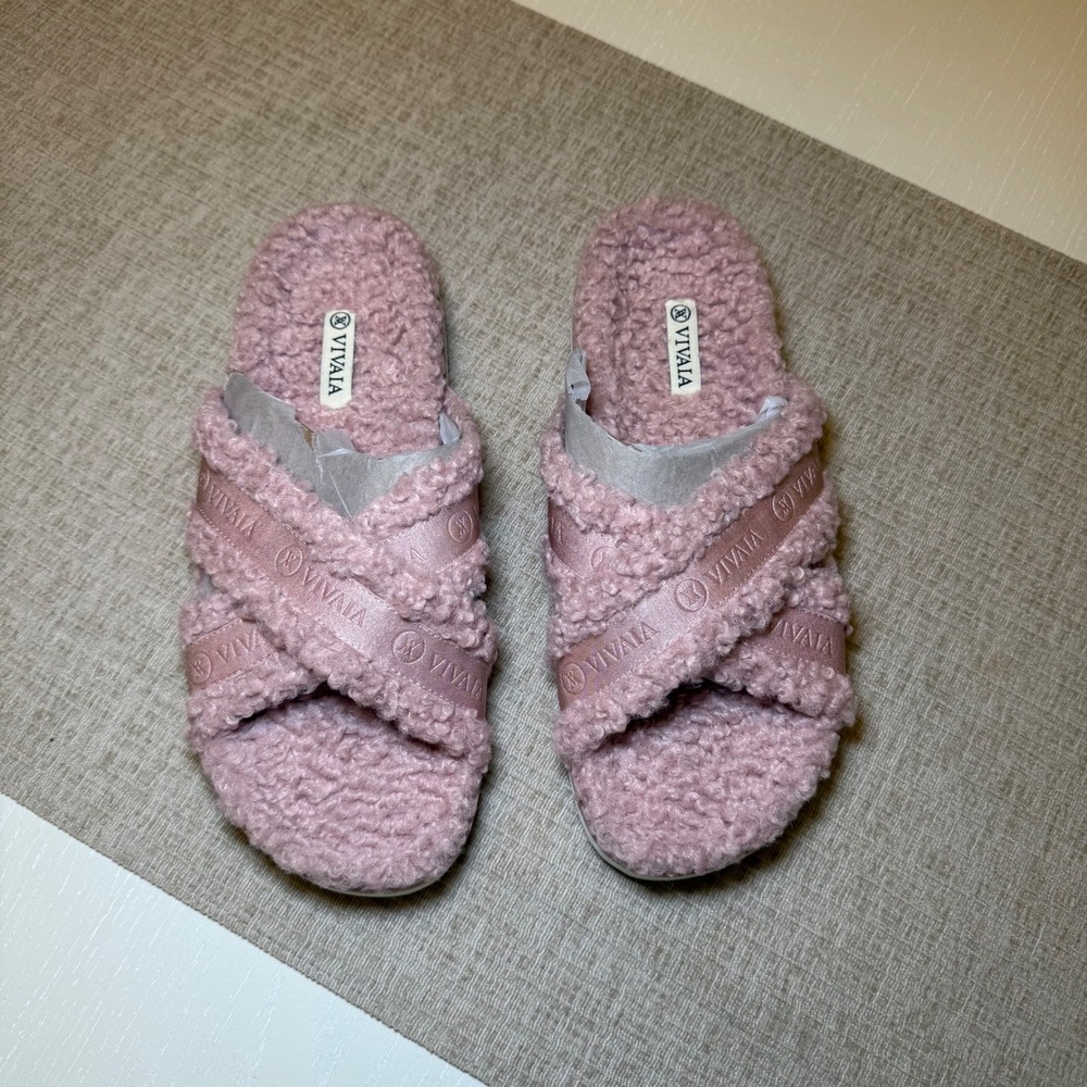 VIVAIA Furry Criss-Cross‎ Strap Slippers (Hannah) – EU 38 / US 7–7.5 - Picture 6 of 9